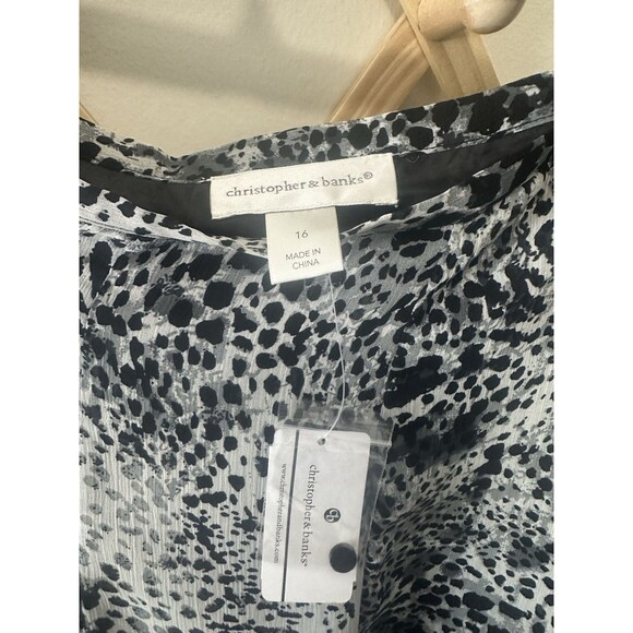 Christopher & Banks Animal Print Skirt Size 16 Black - Picture 2 of 4